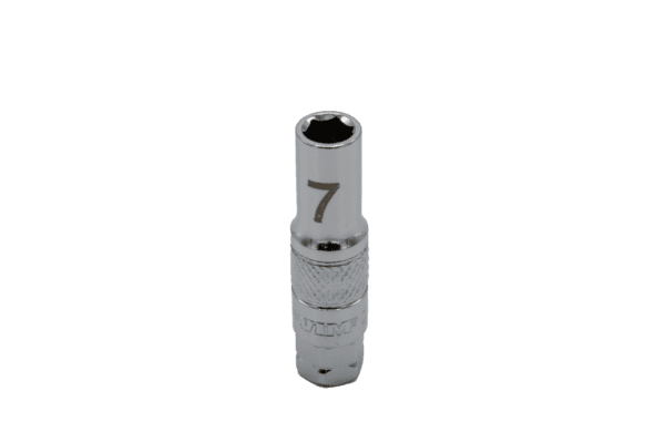 Deep Dual Drive 7mm socket, 1/4" square drive, 11mm Hex outer drive