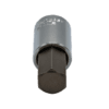 3/4” Hex bit, Satin Chrome ½” sq. dr. bit holder