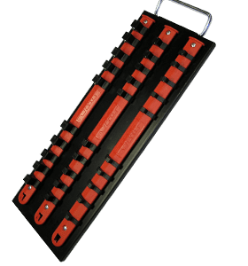 Socket Rack Tray, 30 studs, 10ea. 1/4″ 3/8″,& 1/2″