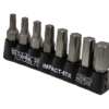 TORX, Impact Quality S2 Bit Set, 8 pc Bits 5/16" Hex bodies, 1.25"L, T25 thru T55 TORX