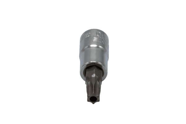 T30 Torx, Gun metal gray bit, Satin chrome 1/4” sq.dr. bit holder