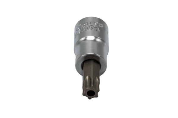 TR50 Tamper Proof Torx Gun metal gray bit, Satin chrome 3/8" sq.dr. bit holder
