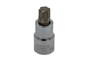 T60 Torx, Gun metal gray bit, Satin chrome 1/2" sq.dr. bit holder