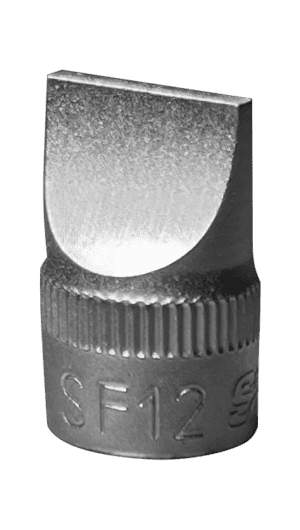 Stubby Flat Tip Driver 12MM x 2M Blade, 1/4" sq. dr.