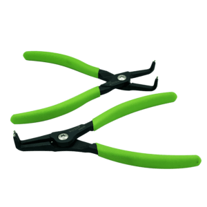 Snap Ring Bent Pliers Set, 7" OAL, 1.8m (.071") hardened tips