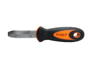 Knife Blade Scraper, Chisel or/blk handle, s/steel blade
