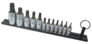 Elite 12pc. Torx Plus 6 point Set, IP8 Thru IP60, package on a Black Magrail