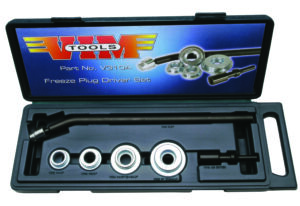 Expansion Plug Tool Set, drivers 7/8" to 2-1/4", hand drive handle, and new .401 air tool driver