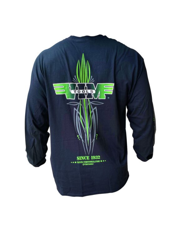 Black Long Sleeve VIM Shirt, Green Logo