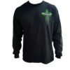 Front of Black Long Sleeve VIM Shirt, Green Logo