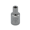 E5 TORX® socket, 1/4” square drive, satin chrome
