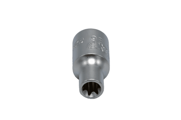 E6 TORX® socket, 1/4” square drive, satin chrome