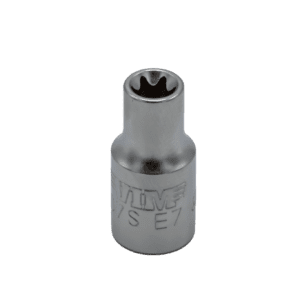 E7 TORX® socket, 1/4” square drive, satin chrome