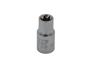 E8 TORX® socket, 1/4” square drive, satin chrome