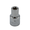 E10 TORX® socket, 3/8” square drive, satin chrome