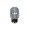 E10 TORX® socket, 3/8” square drive, satin chrome