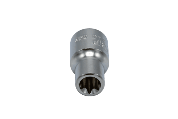 E10 TORX® socket, 3/8” square drive, satin chrome