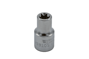 E10 TORX® socket, 3/8” square drive, satin chrome