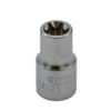 E12 TORX® socket, 3/8” square drive, satin chrome