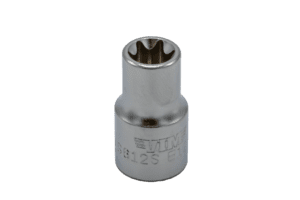 E12 TORX® socket, 3/8” square drive, satin chrome