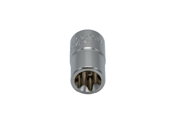 E14 TORX® socket, 3/8” square drive, satin chrome