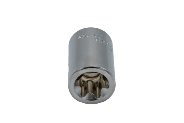 E20 TORX® socket, 1/2” square drive, satin chrome