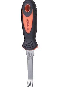 “V” Small Molding, Trim & Tack pry tool, s/steel blade, blaze/ blk
