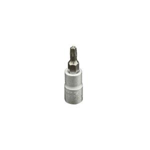 T20 Torx, Gun metal gray bit, Satin chrome 1/4” sq.dr. bit holder