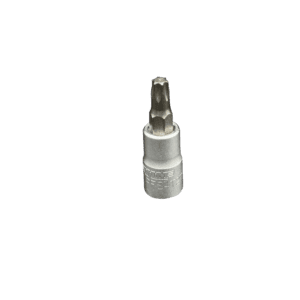 T27 Torx, Gun metal gray bit, Satin chrome 1/4” sq.dr. bit holder
