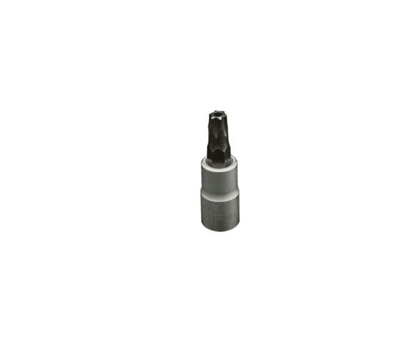 TR30 Tamper Proof Torx Gun metal gray bit, Satin chrome 1/4" sq.dr. bit holder