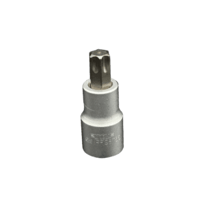 T55 Torx, Gun metal gray bit, Satin chrome 1/2" sq.dr. bit holder