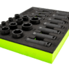 22 Piece 3/8" Drive SAE Impact Socket Set • Master set includes shallow and deep sockets in sizes