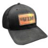 black vim hat with leather patch