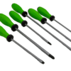 6 PC. PHILLIPS/FLAT GREEN SCREWDRIVER SET, S2 Stainless Steel