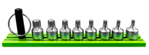 8 PC. TORX PLUS 1/4'' DR. HALF CUT DRIVER SET W/MAGRAIL