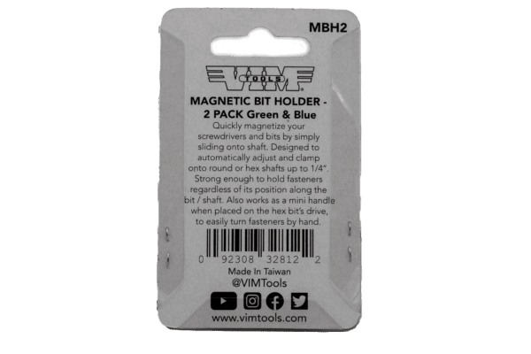 MAGNETIC BIT HOLDER - 2 PACK GREEN & BLUE