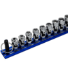10 PC. DUAL DRIVE NANO SPRING LOADED UJ METRIC SOCKET SET - 1/4'' X 11MM DR. - BLUE MAGRAIL