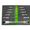 6 PC. DOUBLE DEEP SPLINE FLEX HEAD RATCHETING WRENCH SET - METRIC