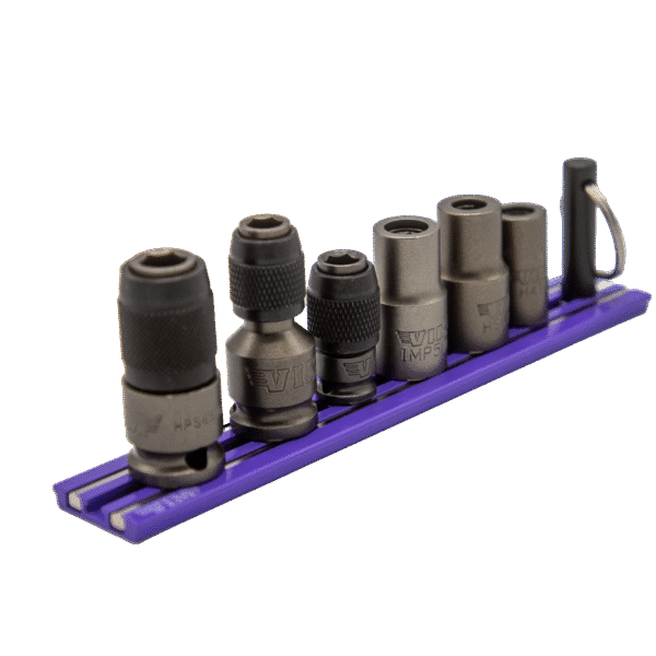 6 PC. IMPACT BIT HOLDER SET W/PURPLE MAGRAIL