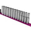 12 PC. 3/8'' DR. DEEP METRIC SOCKET SET W/ 12" PINK MAGRAIL