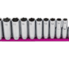 12 PC. 3/8'' DR. DEEP METRIC SOCKET SET W/ 12" PINK MAGRAIL