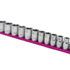 12 PC. 3/8'' DR. METRIC SOCKET SET W/ 12" PINK MAGRAIL