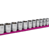 12 PC. 3/8'' DR. METRIC SOCKET SET W/ 12" PINK MAGRAIL