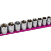 12 PC. 3/8'' DR. METRIC SOCKET SET W/ 12" PINK MAGRAIL