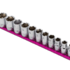 12 PC. 3/8'' DR. METRIC SOCKET SET W/ 12" PINK MAGRAIL