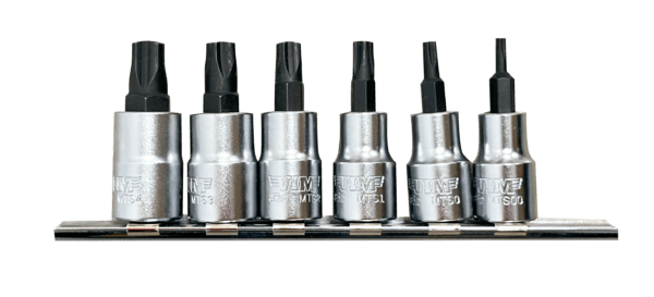 6 PC. MORTORQ SUPER DRIVER SET - 3/8'' DR. W/ 6'' METAL RAIL