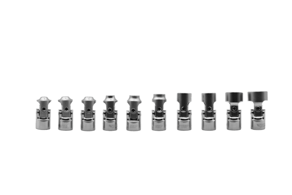 10 PC. 1/4’’ DR. STUBBY UNIVERSAL JOINT SOCKET SET, 6-PT. METRIC, INCLUDES: 5.5MM - 14MM.