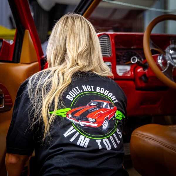 VIM BUILT NOT BOUGHT T SHIRT - BLACK