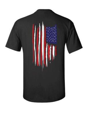 VIM AMERICAN FLAG STARS & STRIPES T SHIRT - BLACK