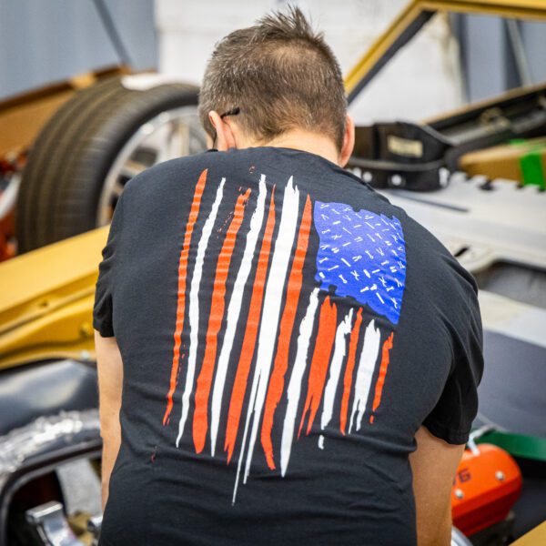 VIM AMERICAN FLAG STARS & STRIPES T SHIRT - BLACK
